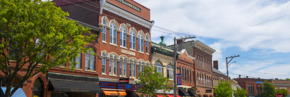 A village main street in Western New York, the kind of local route where more transportation work is now concentrated.
